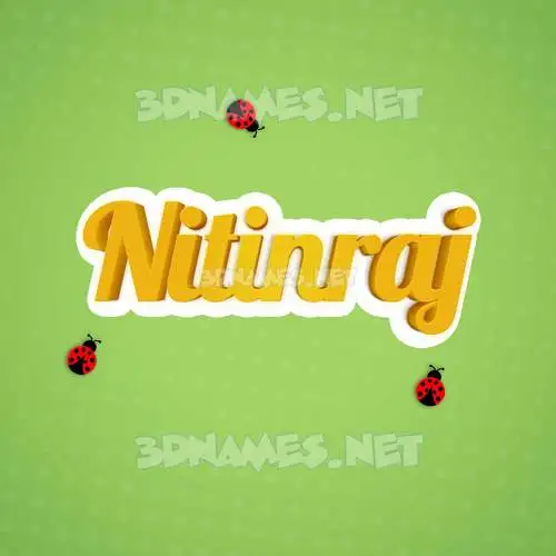 nitinraj in Ladybugs style - 3D name wallpaper