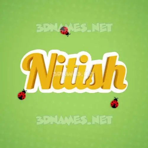 nitish in Ladybugs style - 3D name wallpaper
