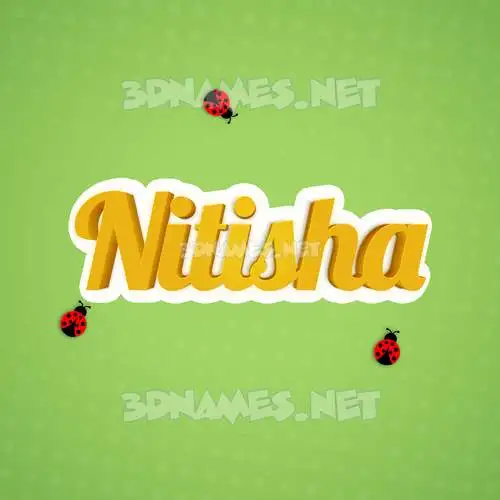 nitisha in Ladybugs style - 3D name wallpaper