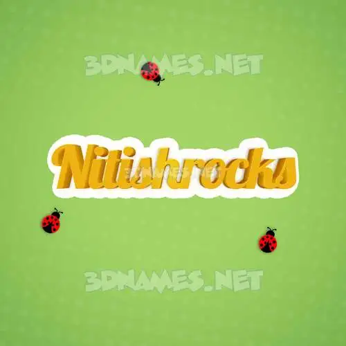 nitishrocks in Ladybugs style - 3D name wallpaper nitishrocks in Ladybugs style - 3D name wallpaper