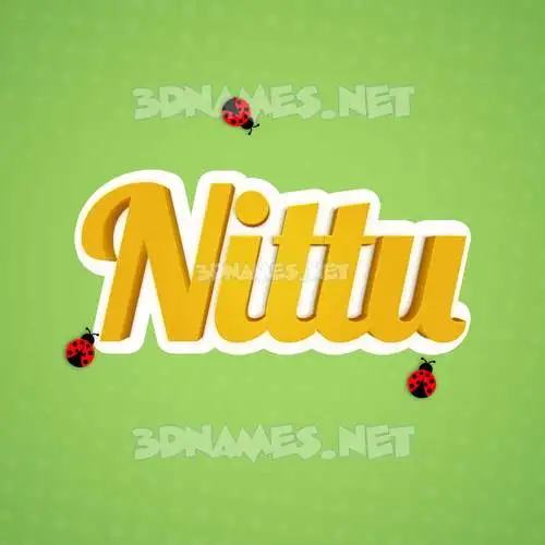 nittu in Ladybugs style - 3D name wallpaper