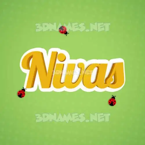 nivas in Ladybugs style - 3D name wallpaper