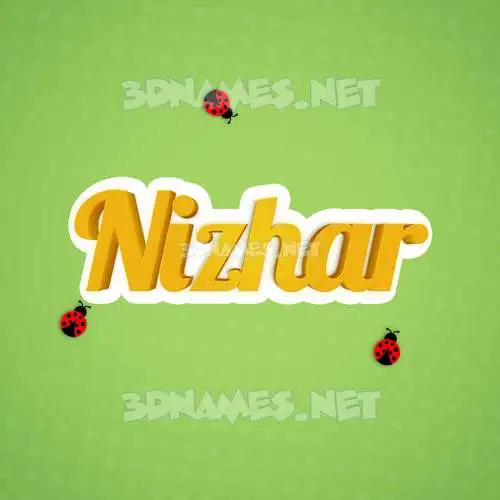 nizhar in Ladybugs style - 3D name wallpaper