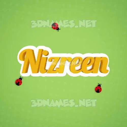 nizreen in Ladybugs style - 3D name wallpaper