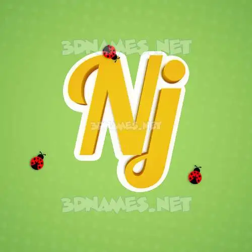 nj in Ladybugs style - 3D name wallpaper nj in Ladybugs style - 3D name wallpaper