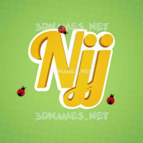 njj in Ladybugs style - 3D name wallpaper