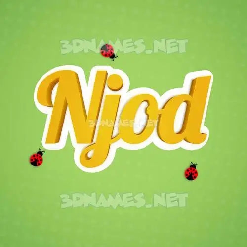 njod in Ladybugs style - 3D name wallpaper njod in Ladybugs style - 3D name wallpaper