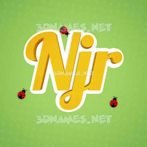njr in Ladybugs style - 3D name wallpaper