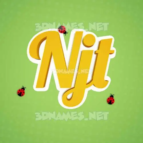 njt in Ladybugs style - 3D name wallpaper