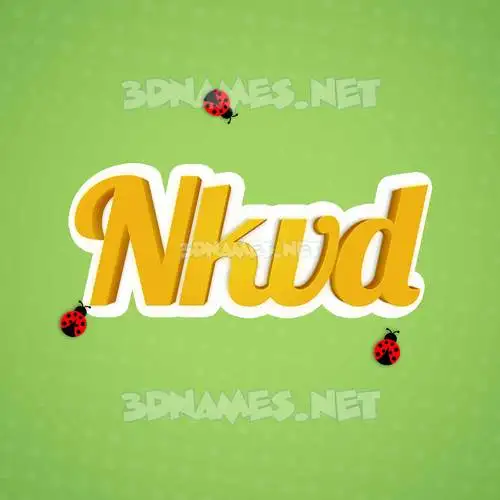 nkvd in Ladybugs style - 3D name wallpaper