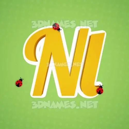nl in Ladybugs style - 3D name wallpaper