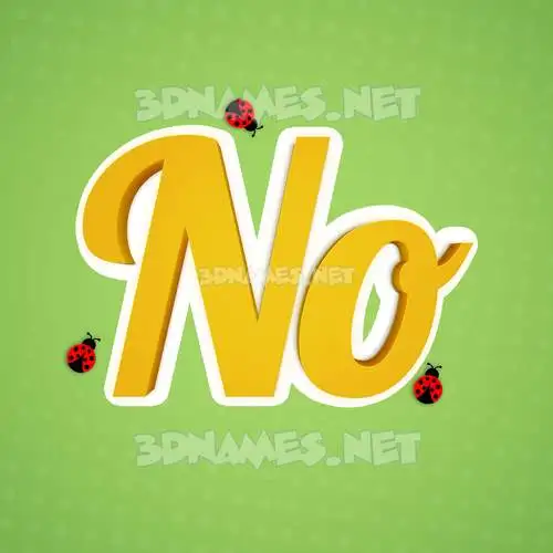no in Ladybugs style - 3D name wallpaper