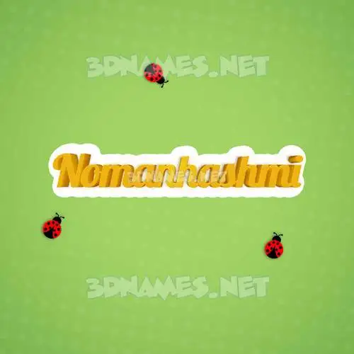 nomanhashmi in Ladybugs style - 3D name wallpaper