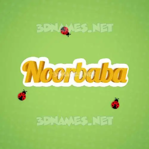 noorbaba in Ladybugs style - 3D name wallpaper
