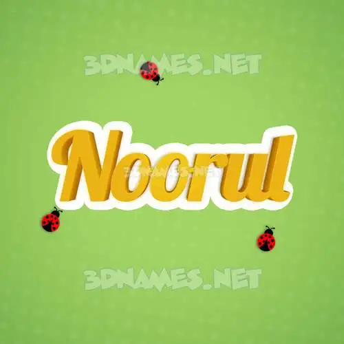 noorul in Ladybugs style - 3D name wallpaper