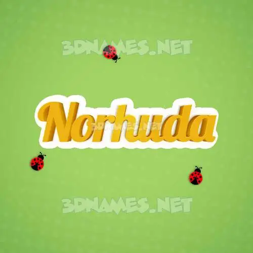 norhuda in Ladybugs style - 3D name wallpaper