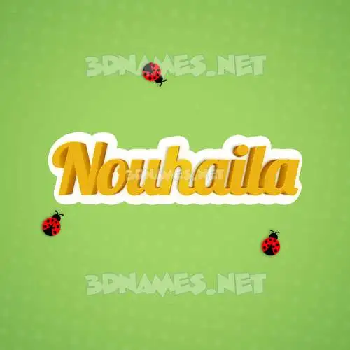 nouhaila in Ladybugs style - 3D name wallpaper