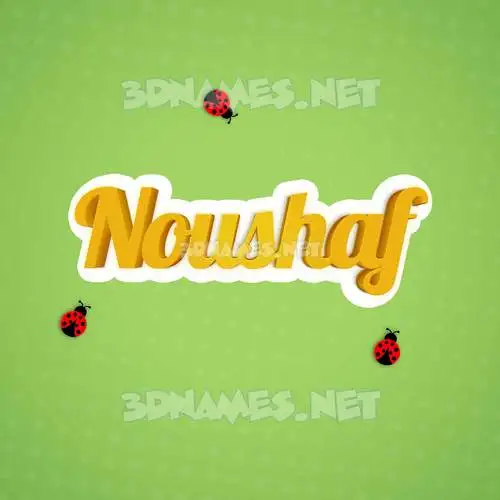 noushaf in Ladybugs style - 3D name wallpaper