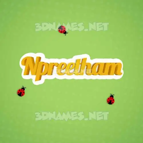 npreetham in Ladybugs style - 3D name wallpaper