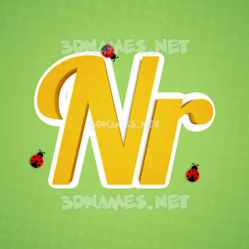 nr in Ladybugs style - 3D name wallpaper nr in Ladybugs style - 3D name wallpaper