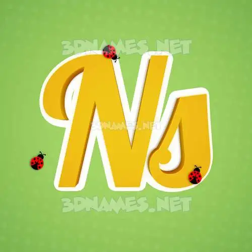 ns in Ladybugs style - 3D name wallpaper