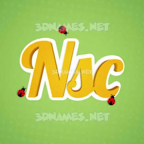 nsc in Ladybugs style - 3D name wallpaper