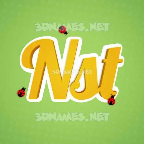 nst in Ladybugs style - 3D name wallpaper