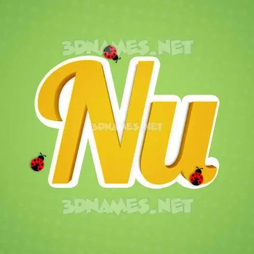 nu in Ladybugs style - 3D name wallpaper
