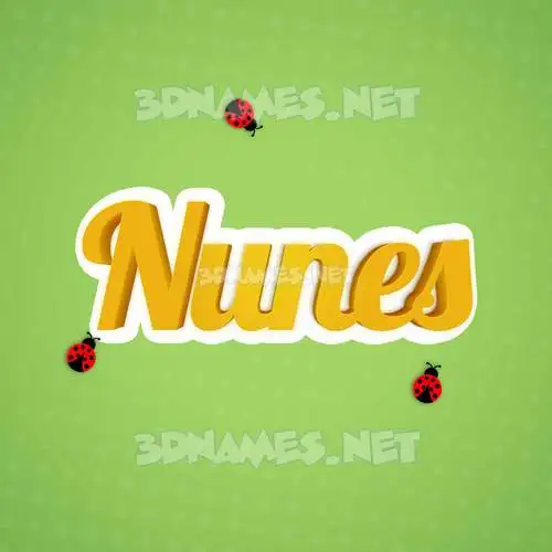 nunes in Ladybugs style - 3D name wallpaper