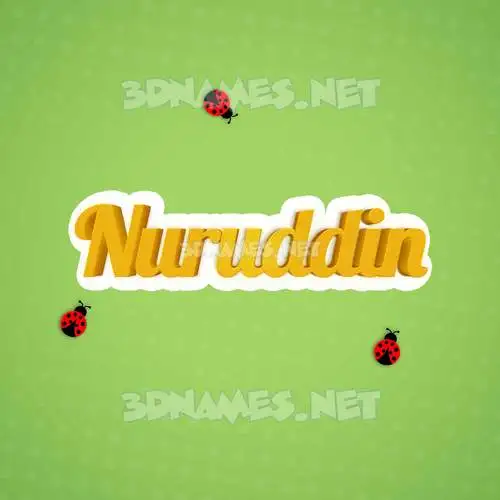 nuruddin in Ladybugs style - 3D name wallpaper