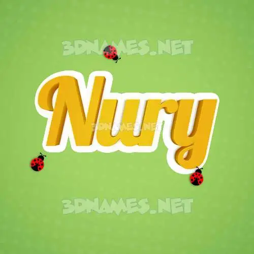 nury in Ladybugs style - 3D name wallpaper