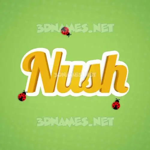 nush in Ladybugs style - 3D name wallpaper