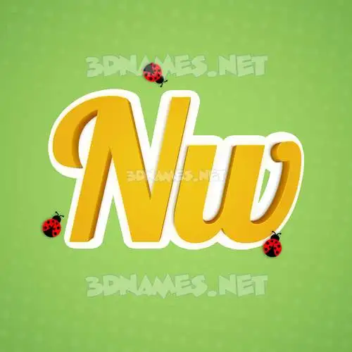 nw in Ladybugs style - 3D name wallpaper