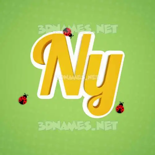 ny in Ladybugs style - 3D name wallpaper
