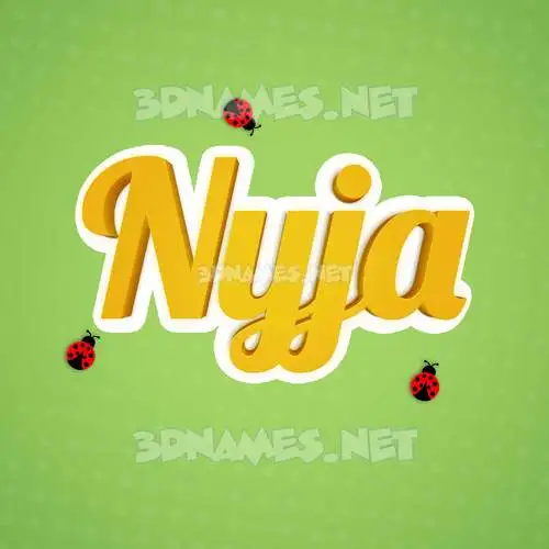 nyja in Ladybugs style - 3D name wallpaper