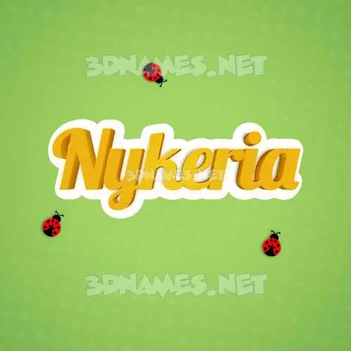 nykeria in Ladybugs style - 3D name wallpaper