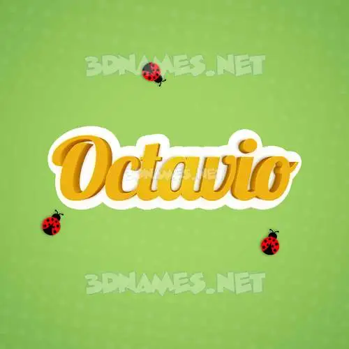 octavio in Ladybugs style - 3D name wallpaper