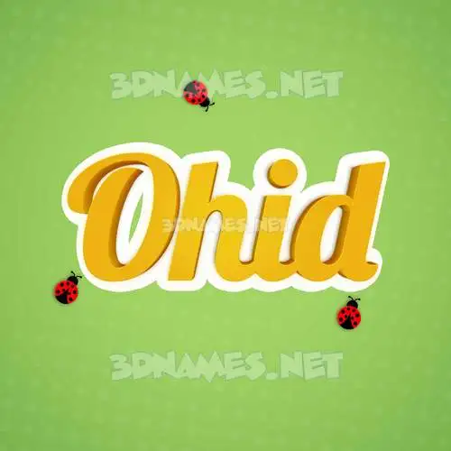 ohid in Ladybugs style - 3D name wallpaper