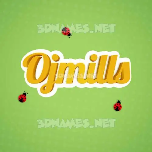 ojmills in Ladybugs style - 3D name wallpaper ojmills in Ladybugs style - 3D name wallpaper