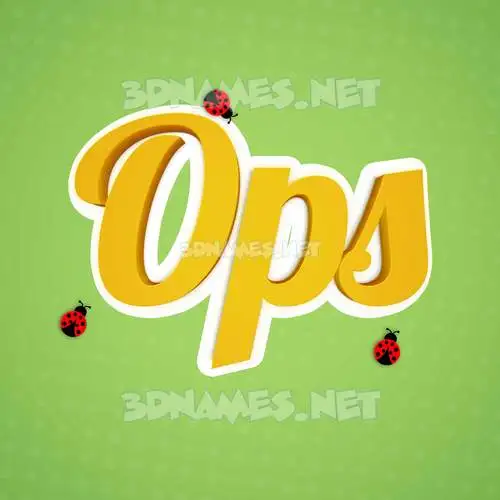 ops in Ladybugs style - 3D name wallpaper