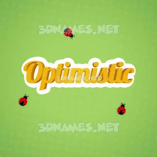 optimistic in Ladybugs style - 3D name wallpaper