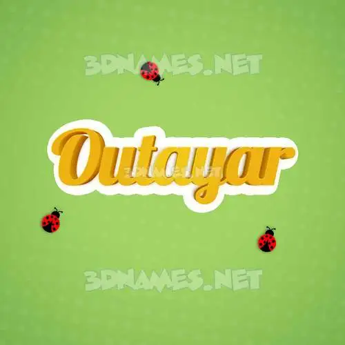 outayar in Ladybugs style - 3D name wallpaper