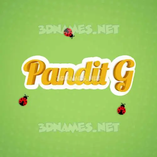 pandit g in Ladybugs style - 3D name wallpaper