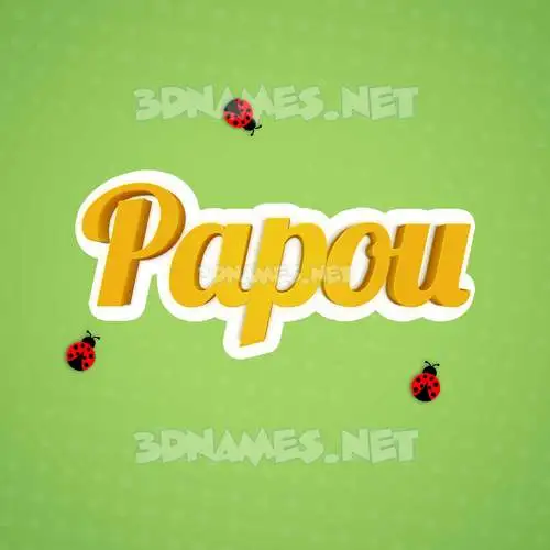 papou in Ladybugs style - 3D name wallpaper