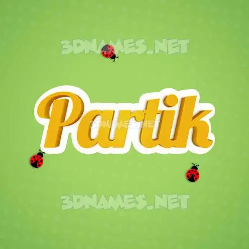 partik in Ladybugs style - 3D name wallpaper