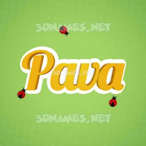pava in Ladybugs style - 3D name wallpaper