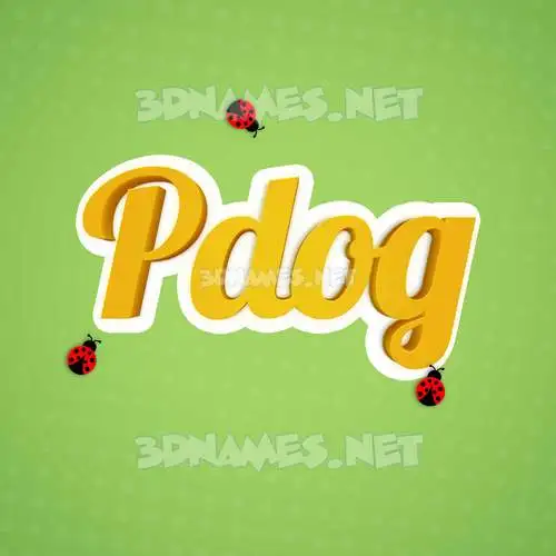 pdog in Ladybugs style - 3D name wallpaper