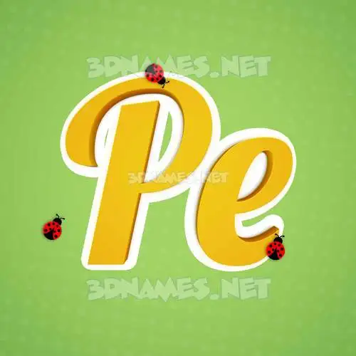 pe in Ladybugs style - 3D name wallpaper pe in Ladybugs style - 3D name wallpaper