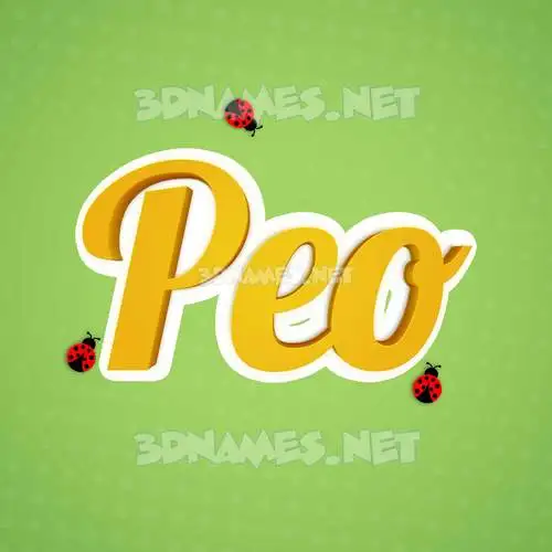 peo in Ladybugs style - 3D name wallpaper
