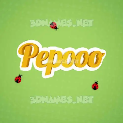 pepooo in Ladybugs style - 3D name wallpaper